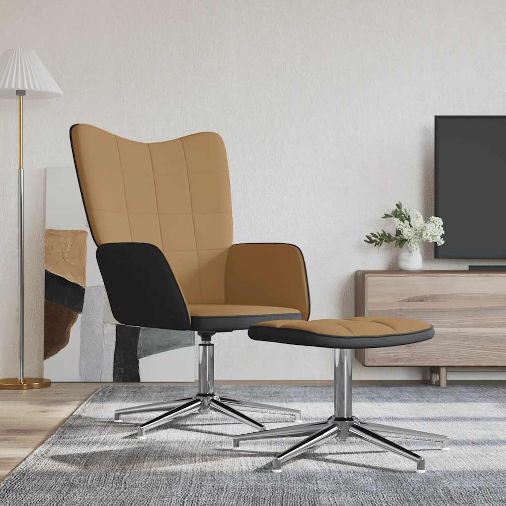 Relaxstoel Met Voetenbank Fluweel En Pvc