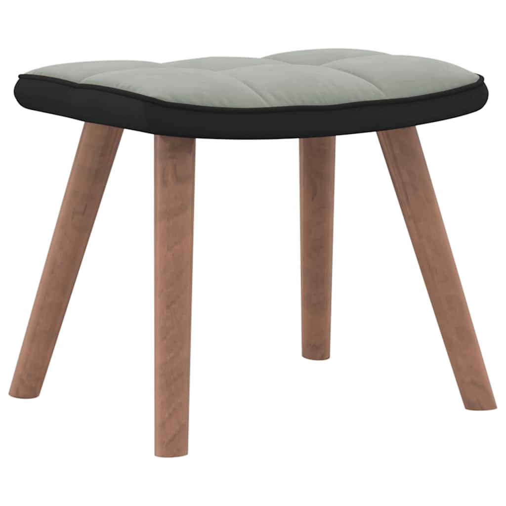 Schommelstoel Met Voetenbank Fluweel En Pvc