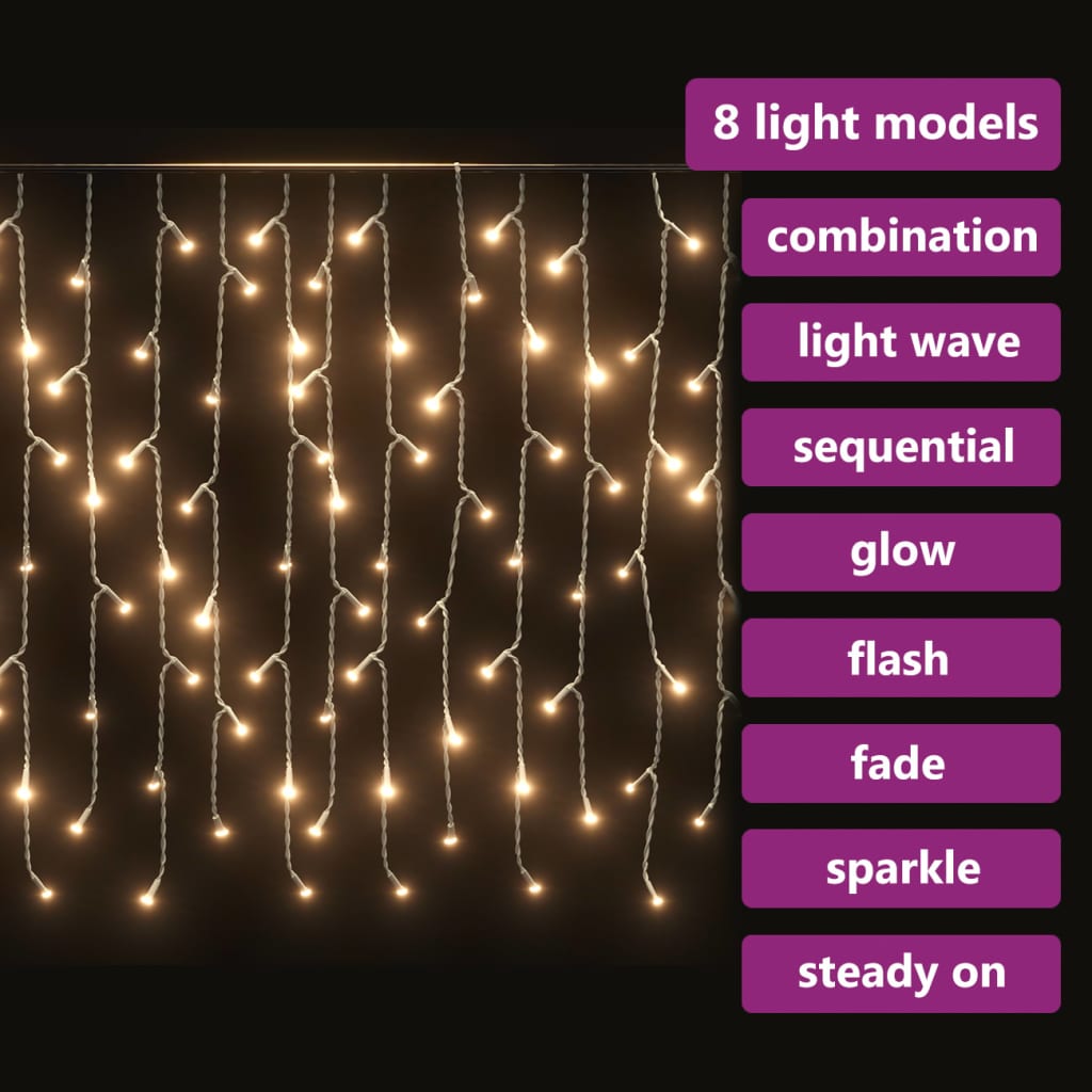 Lichtgordijn Met 400 Led's En 8 Functies 10 M