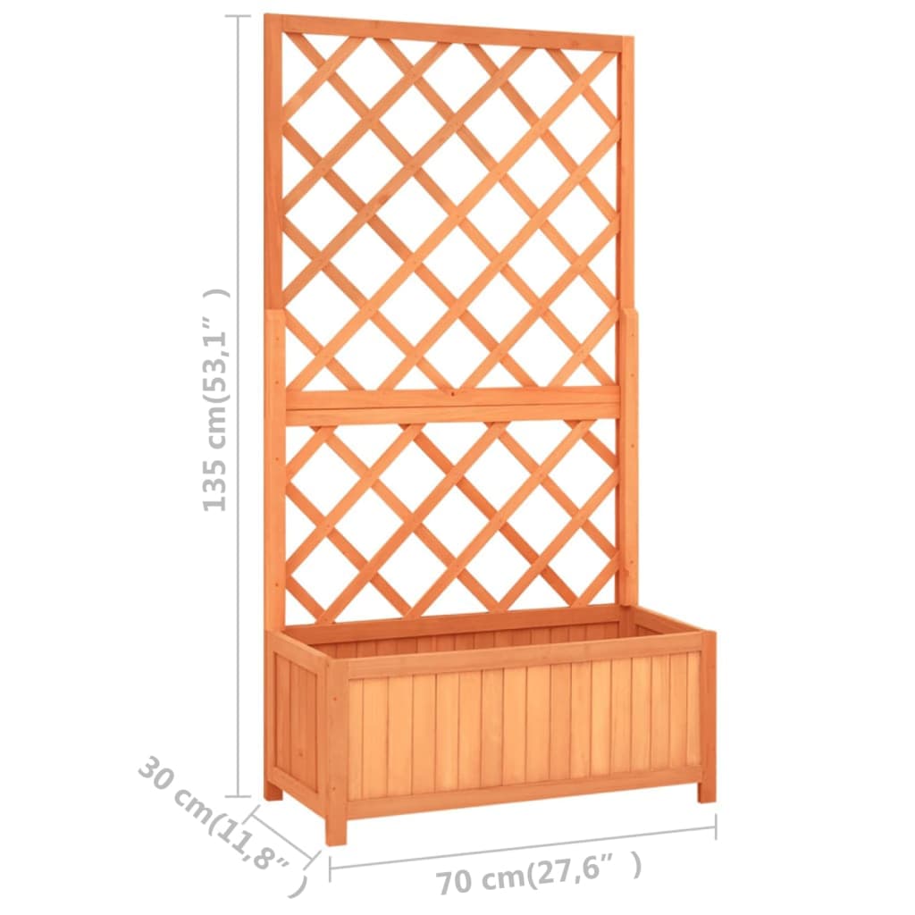 Latwerkplantenbak 70X30X35 Cm Massief Vurenhout