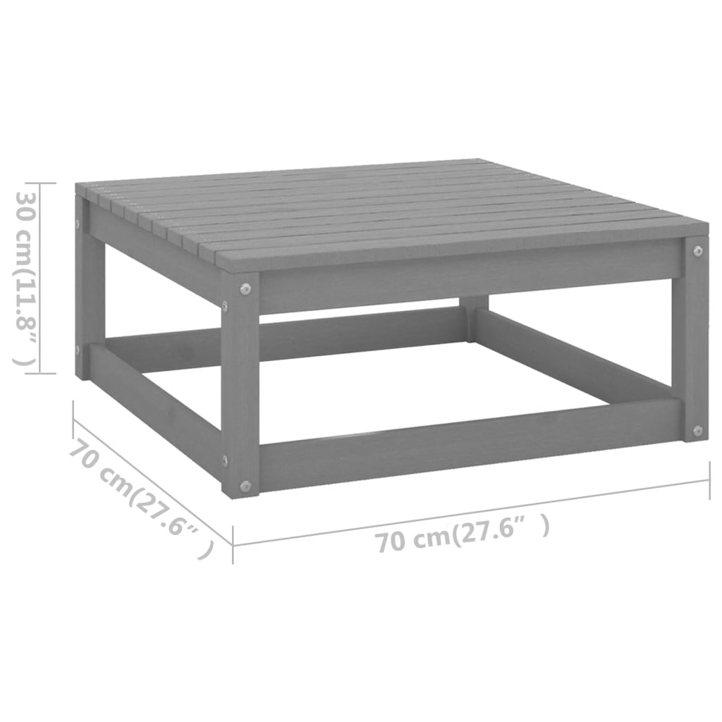 5-Delige Loungeset Massief Grenenhout Grijs