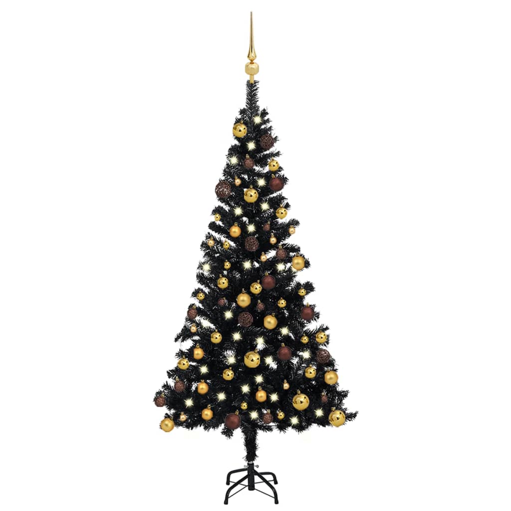 Kunstkerstboom Met Verlichting En Kerstballen 150 Cm Pvc