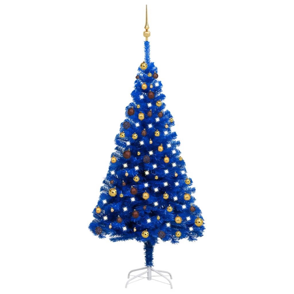 Kunstkerstboom Met Verlichting En Kerstballen 150 Cm Pvc