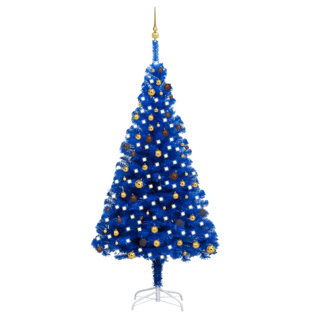 Kunstkerstboom Met Verlichting En Kerstballen 150 Cm Pvc