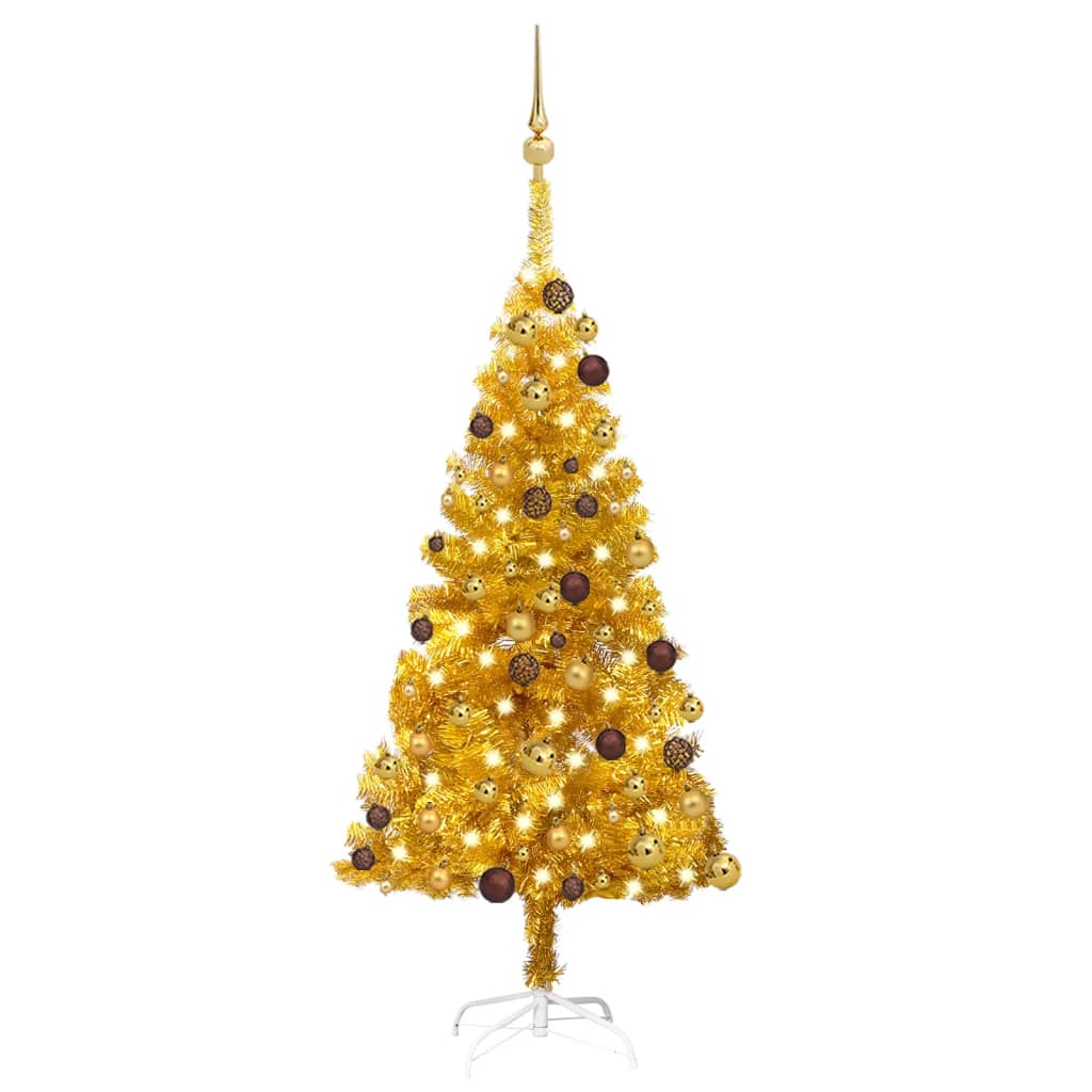 Kunstkerstboom Met Verlichting En Kerstballen 150 Cm Pvc