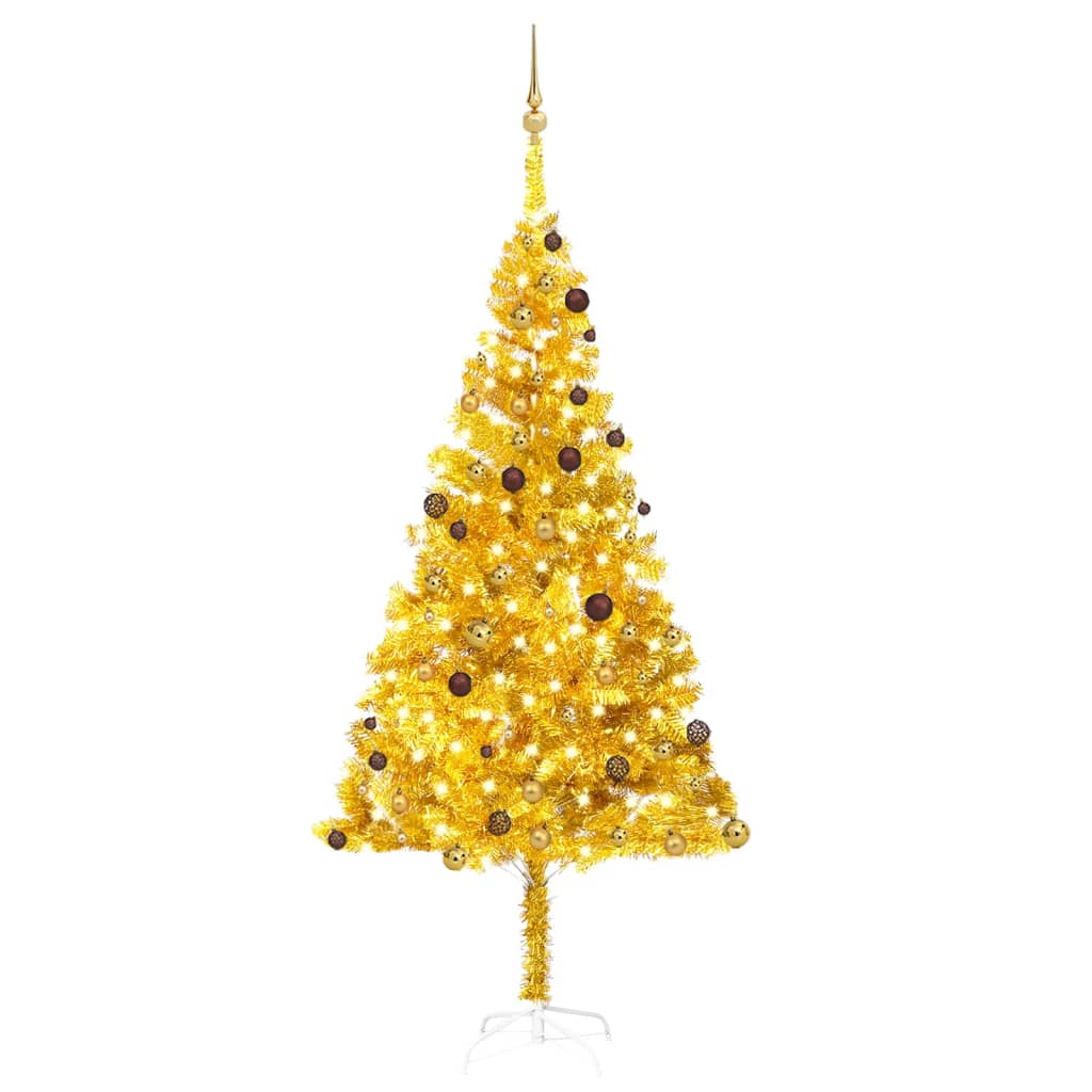 Kunstkerstboom Met Verlichting En Kerstballen 150 Cm Pvc