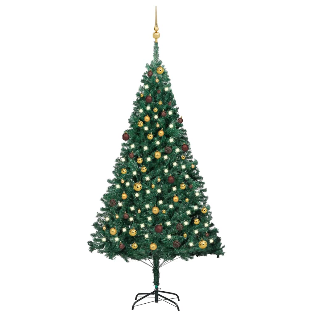 Kunstkerstboom Met Verlichting En Kerstballen 120 Cm Pvc