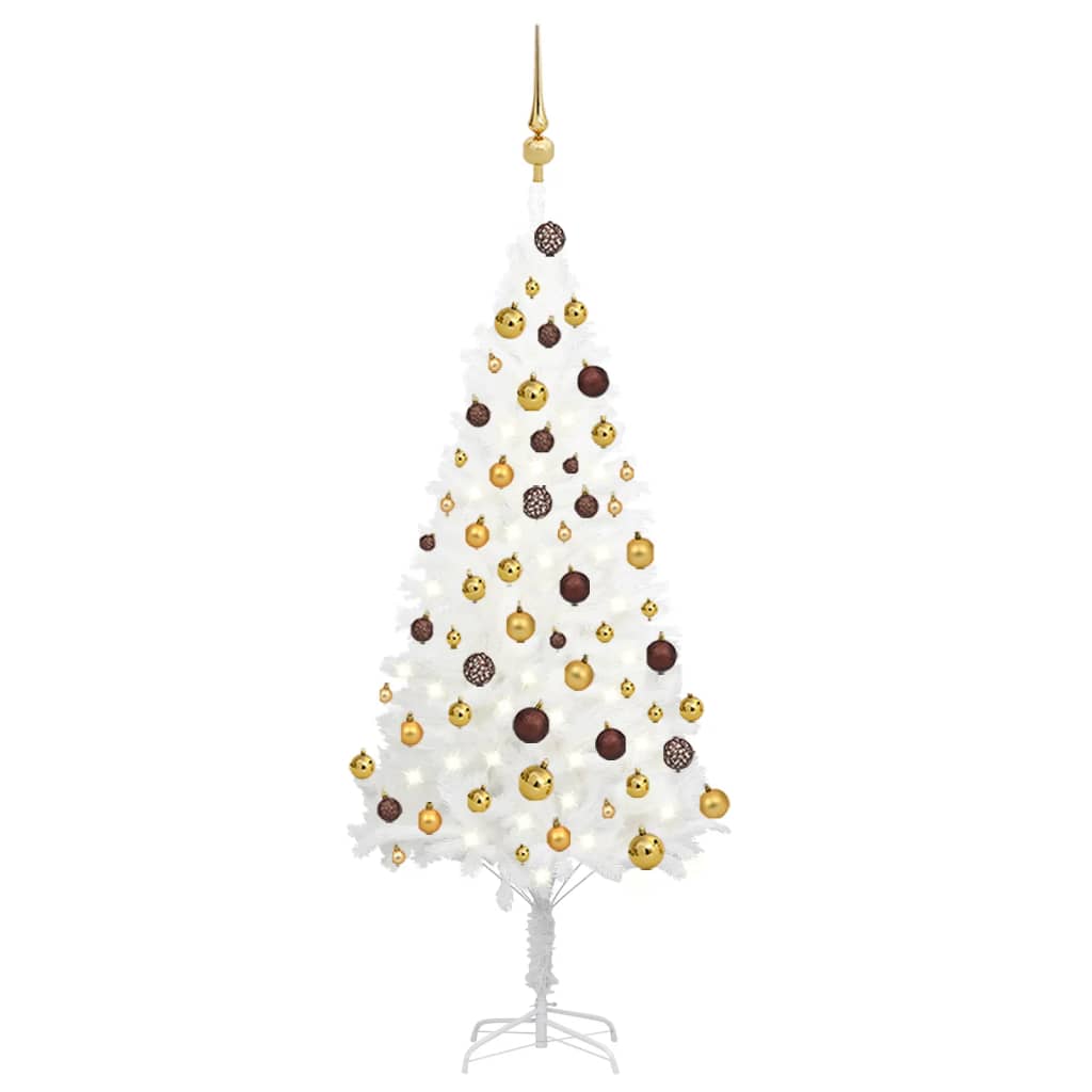 Kunstkerstboom Met Verlichting En Kerstballen 65 Cm Wit