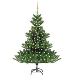 Kunstkerstboom Nordmann Met Led's En Kerstballen 120 Cm Groen