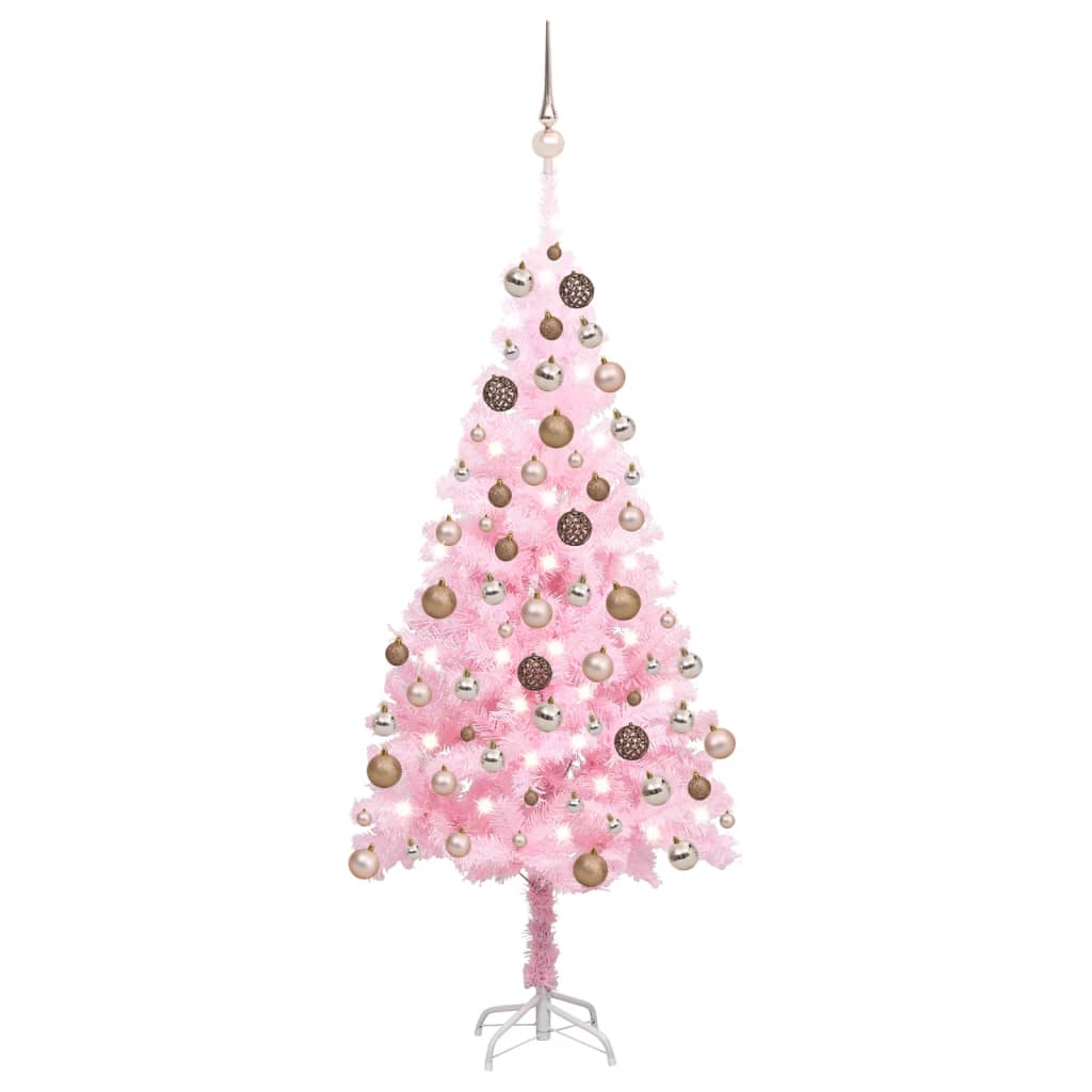 Kunstkerstboom Met Verlichting En Kerstballen 150 Cm Pvc