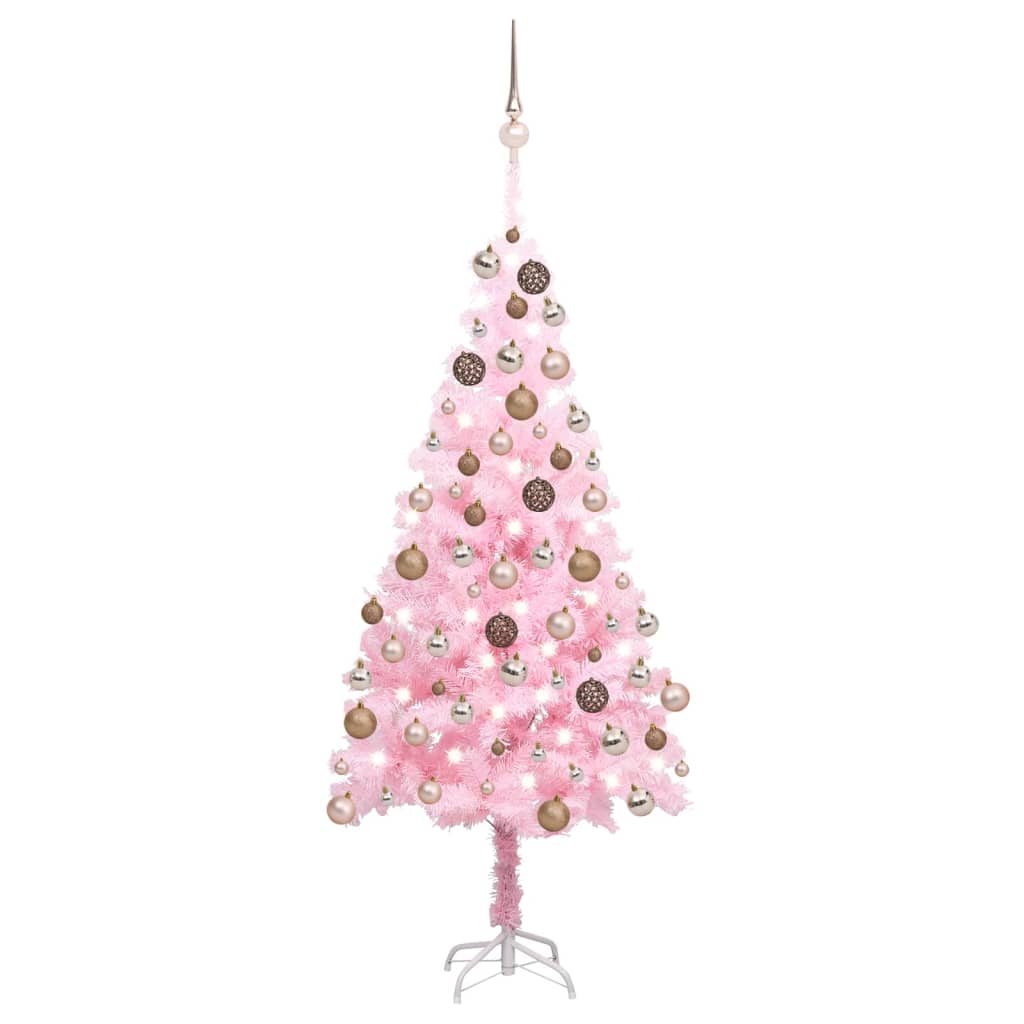 Kunstkerstboom Met Verlichting En Kerstballen 150 Cm Pvc