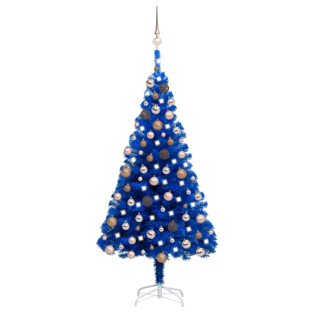 Kunstkerstboom Met Verlichting En Kerstballen 150 Cm Pvc