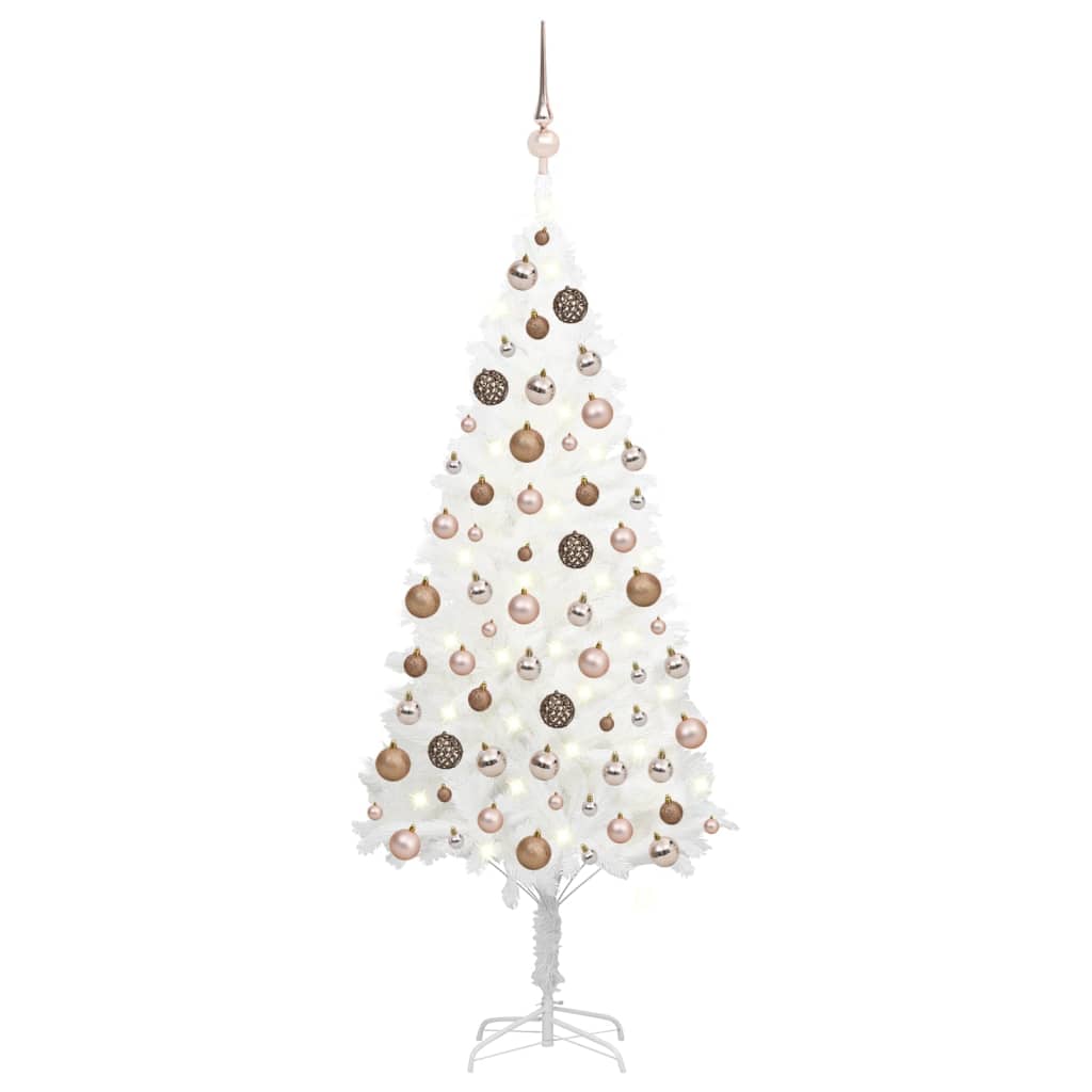 Kunstkerstboom Met Verlichting En Kerstballen 65 Cm Wit