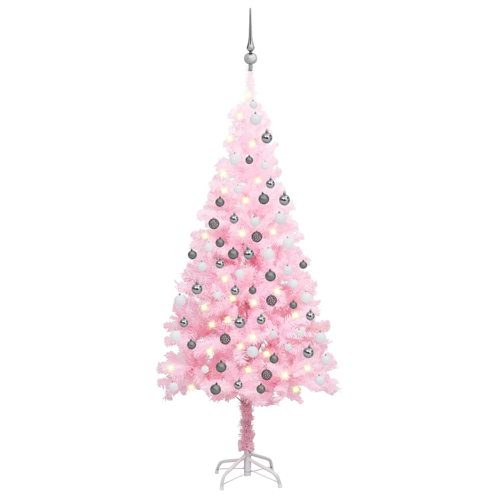 Kunstkerstboom Met Verlichting En Kerstballen 150 Cm Pvc