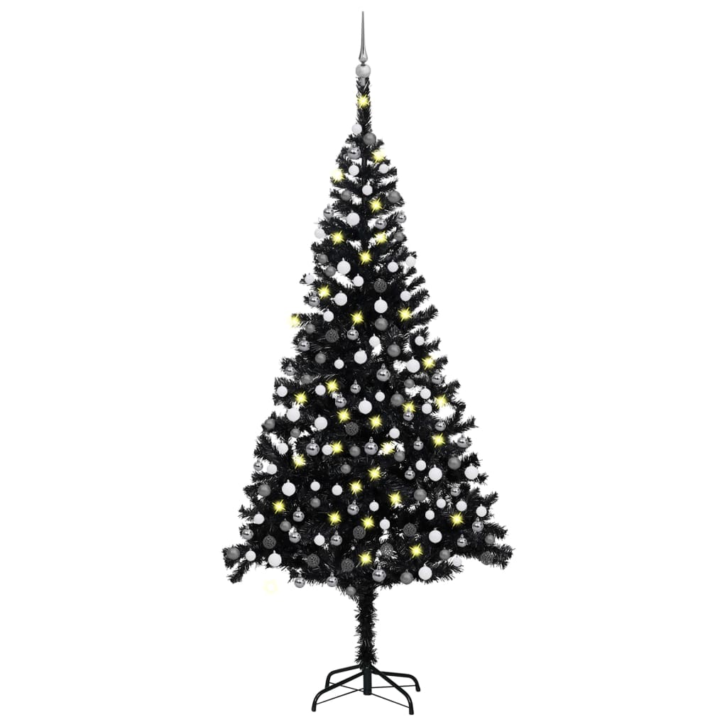 Kunstkerstboom Met Verlichting En Kerstballen 150 Cm Pvc