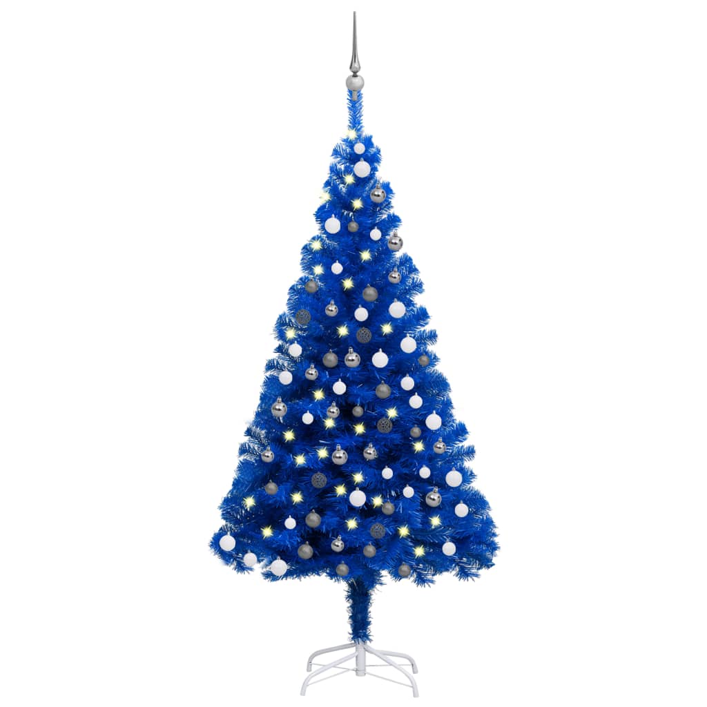 Kunstkerstboom Met Verlichting En Kerstballen 150 Cm Pvc