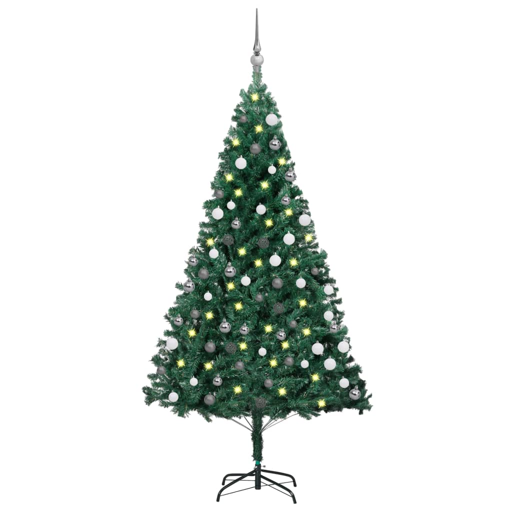 Kunstkerstboom Met Verlichting En Kerstballen 120 Cm Pvc