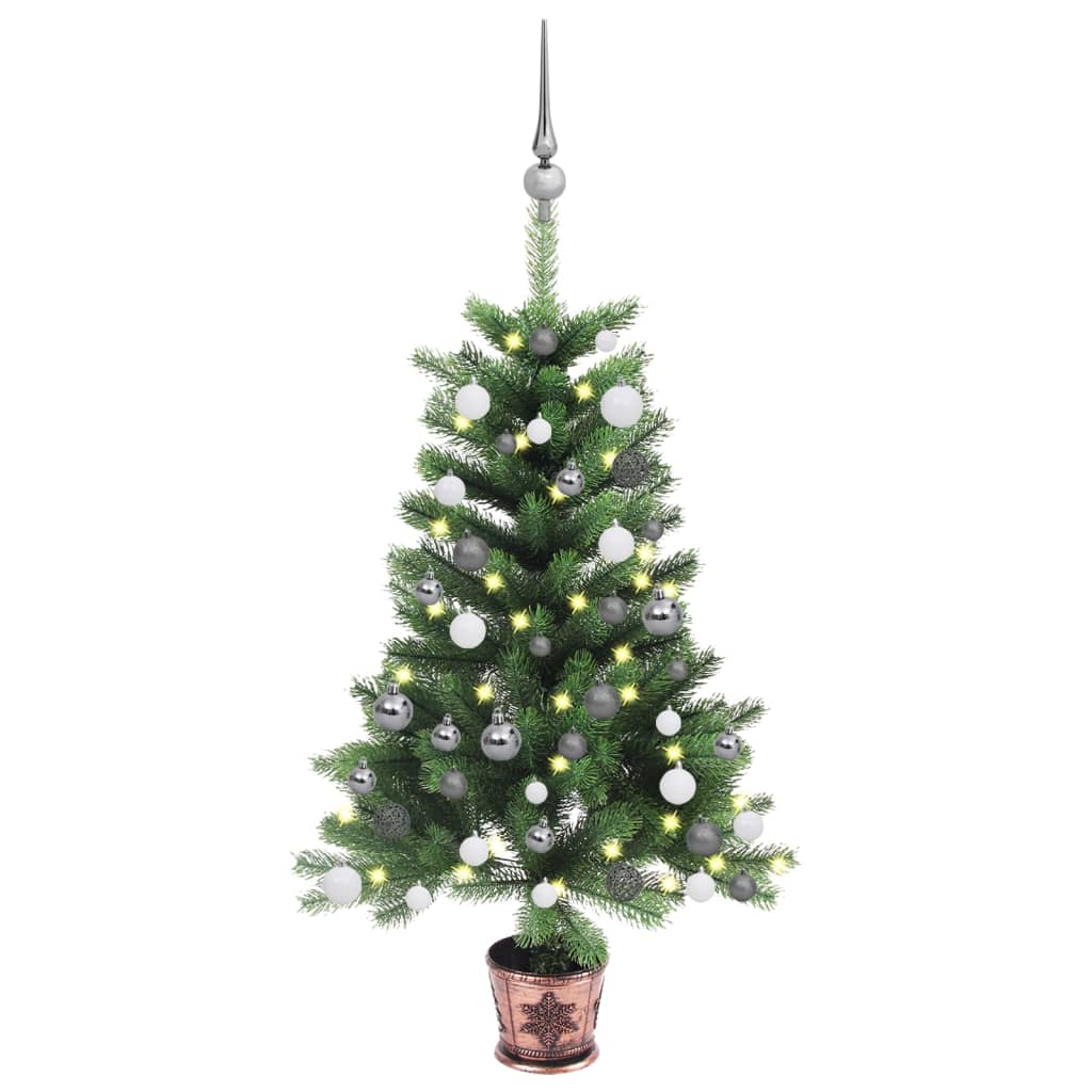 Kunstkerstboom Met Verlichting En Kerstballen 65 Cm Groen