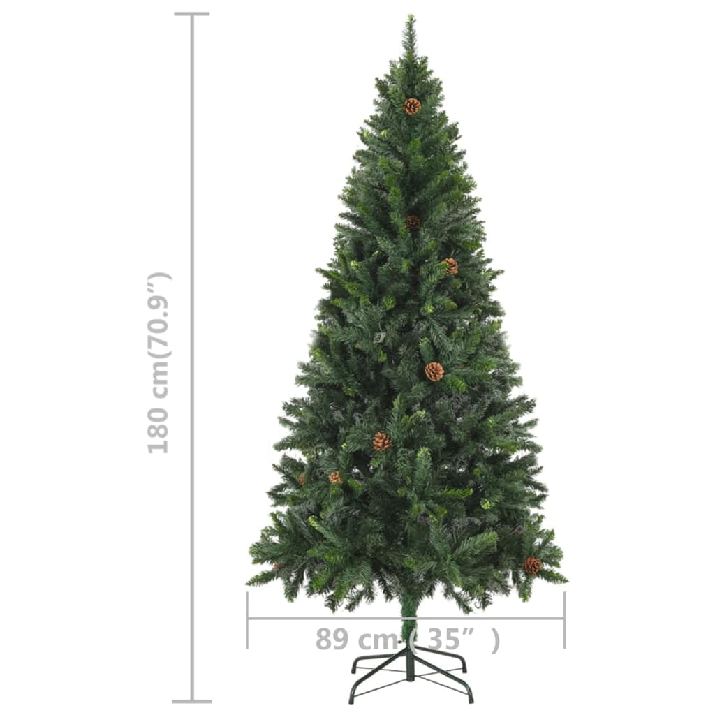 Kunstkerstboom Met Verlichting En Dennenappels 180 Cm