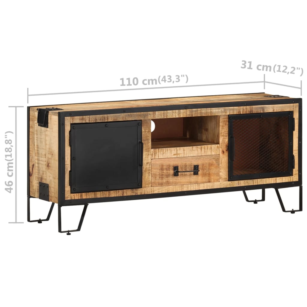 Tv-Meubel 110X31X46 Cm Ruw Mangohout