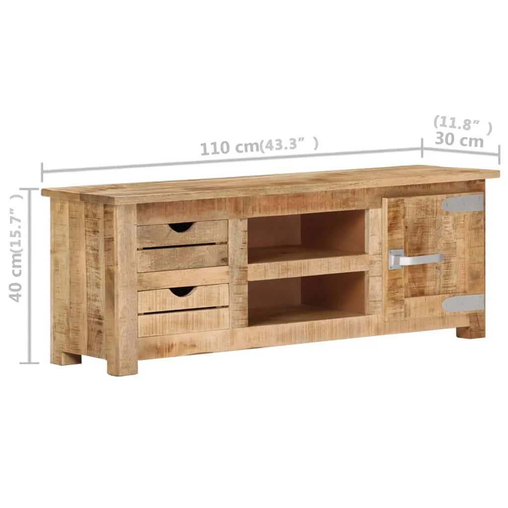 Tv-Meubel 110X30X40 Cm Ruw Mangohout