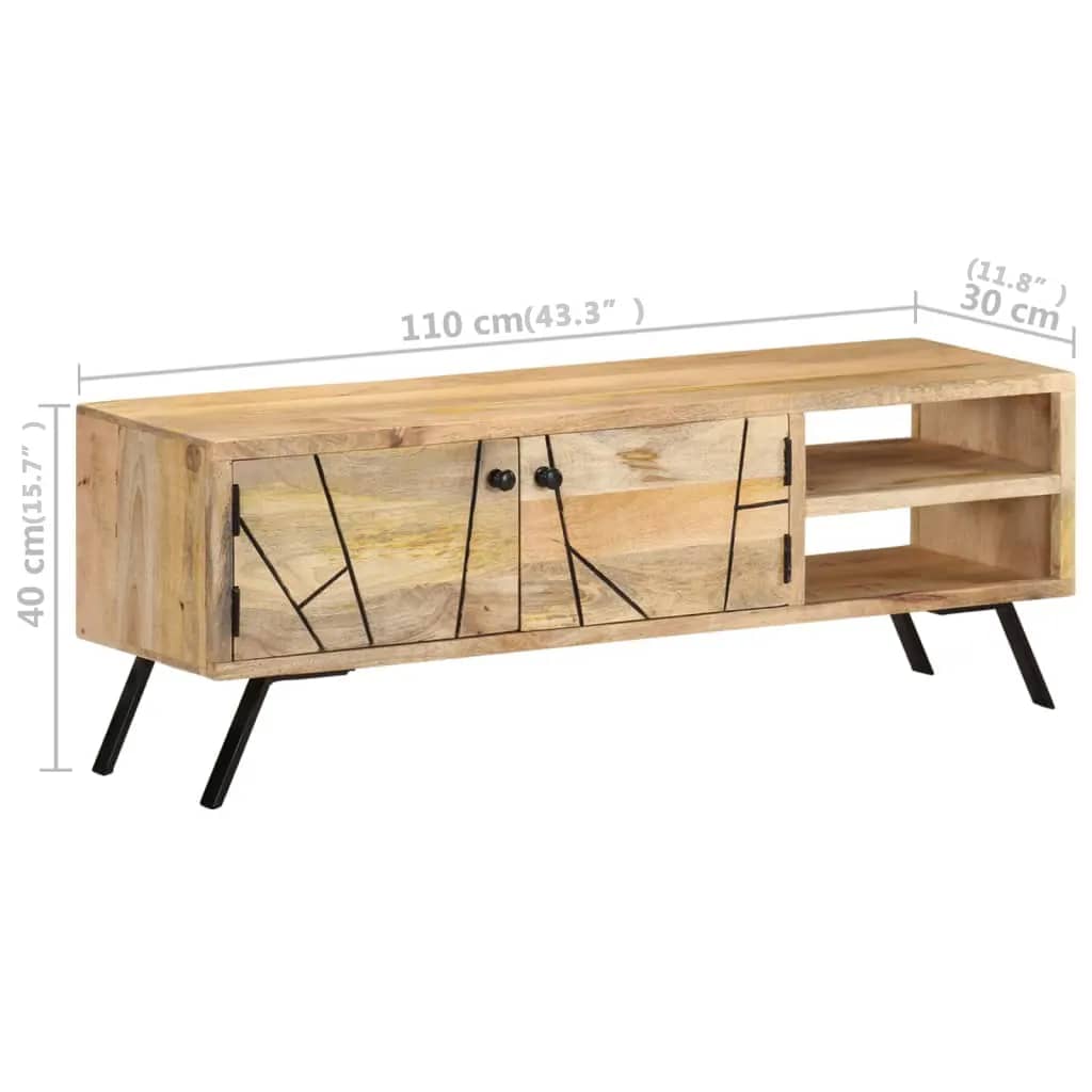 Tv-Meubel 110X30X40 Cm Massief Mangohout