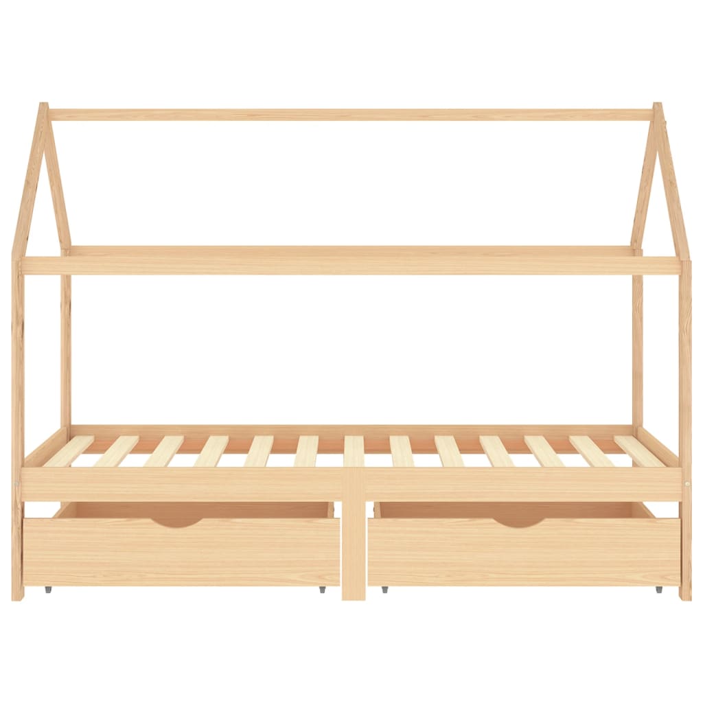 Kinderbedframe Met Lades Massief Grenenhout