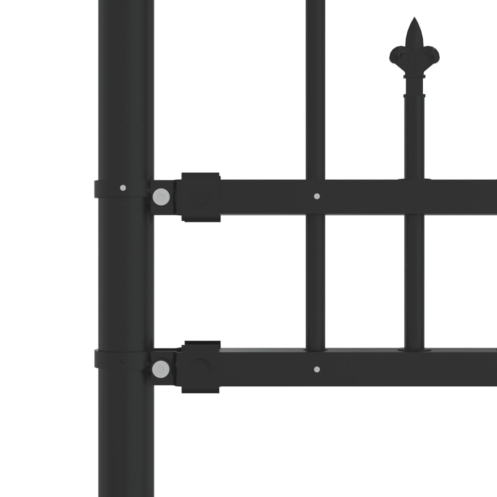 Tuinhek Met Spijlpunten 115 Cm Gepoedercoat Staal Zwart