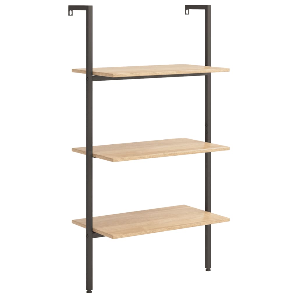 Ladderrek Met 3 Schappen 64X35X120,5 Cm En Zwart
