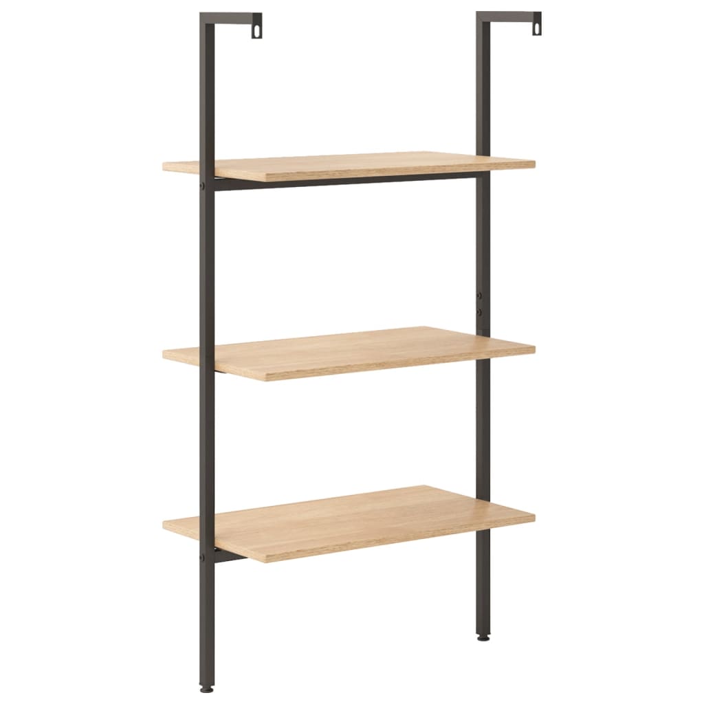 Ladderrek Met 3 Schappen 64X35X120,5 Cm En Zwart