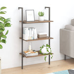 Ladderrek Met 3 Schappen 64X35X120,5 Cm En Zwart
