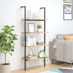 Ladderrek Met 3 Schappen 64X35X120,5 Cm En Zwart