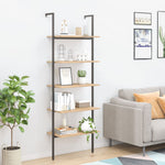 Ladderrek Met 3 Schappen 64X35X120,5 Cm En Zwart