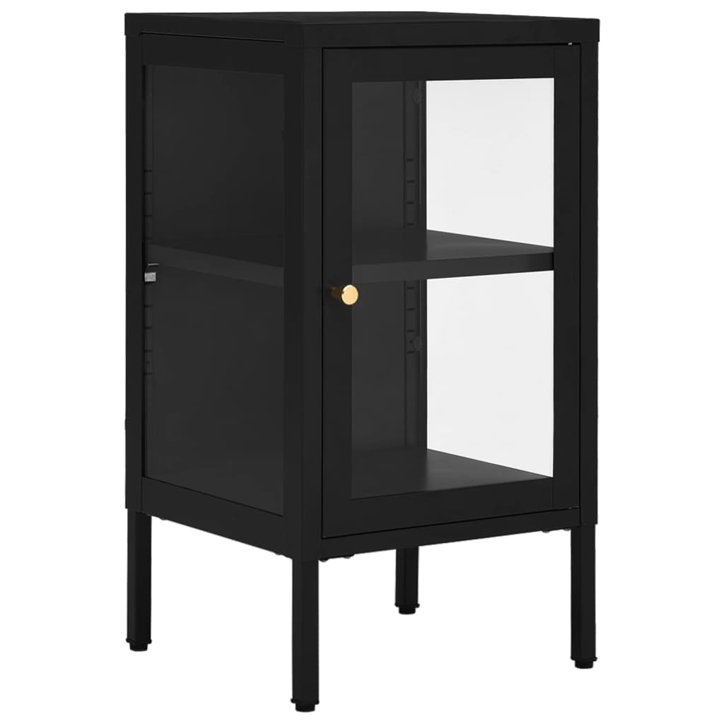 Dressoir 38X35X70 Cm Staal En Glas