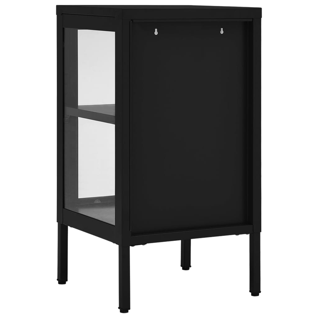 Dressoir 38X35X70 Cm Staal En Glas