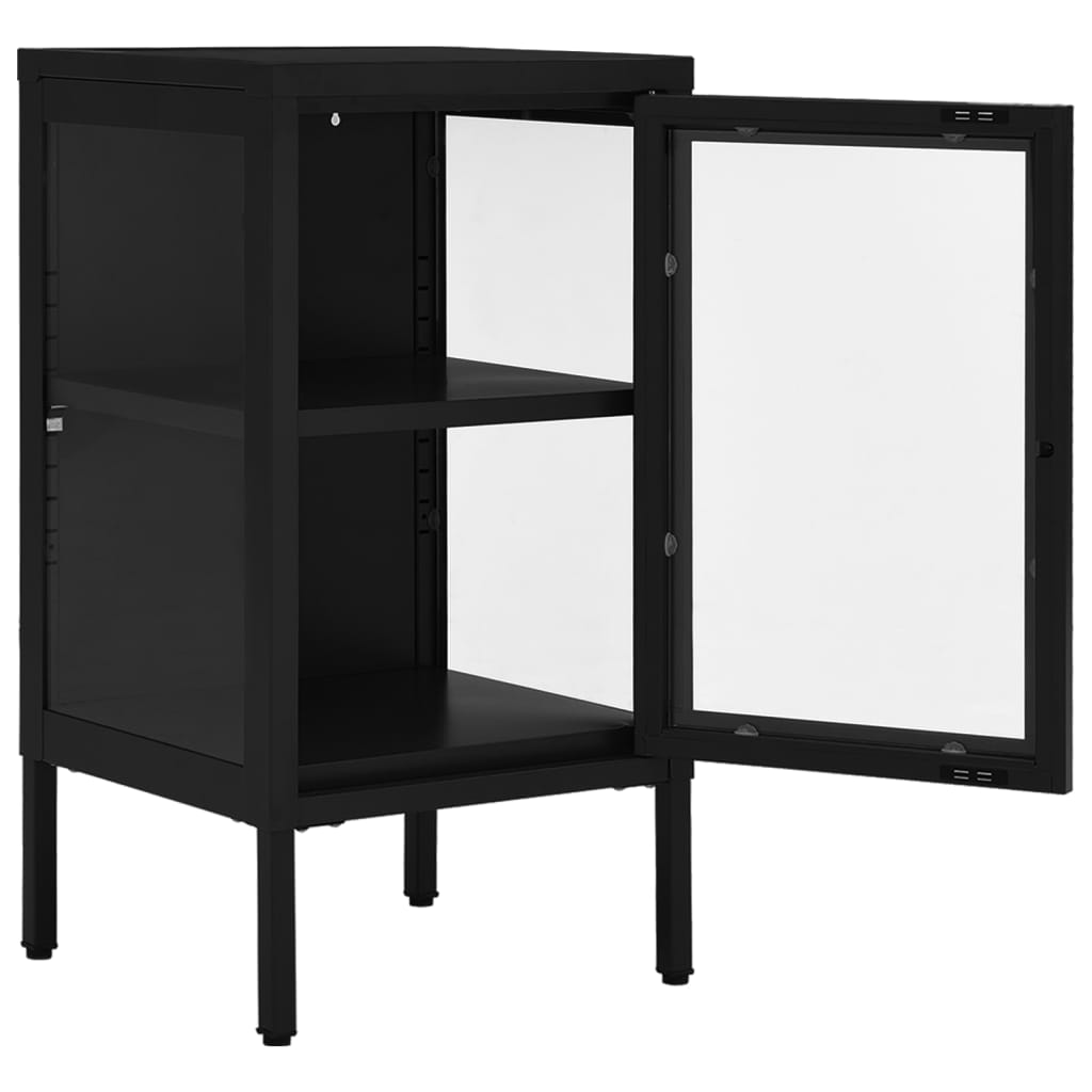 Dressoir 38X35X70 Cm Staal En Glas