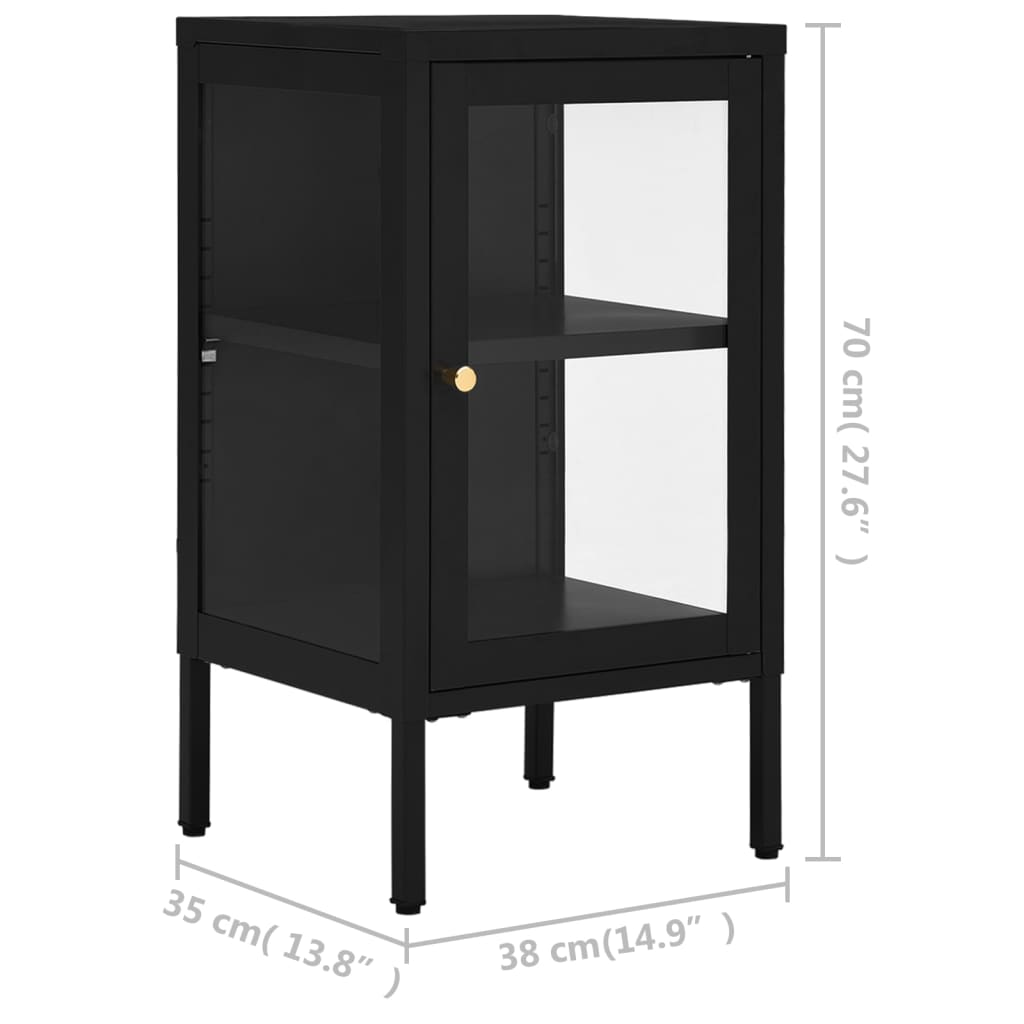 Dressoir 38X35X70 Cm Staal En Glas