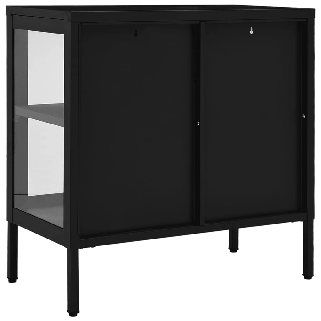 Dressoir 70X35X70 Cm Staal En Glas