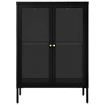 Dressoir 75X35X105 Cm Staal En Glas