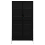Vitrinekast 90X40X180 Cm Staal En Gehard Glas