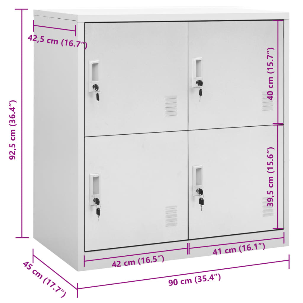 Lockerkast 90X45X92,5 Cm Staal