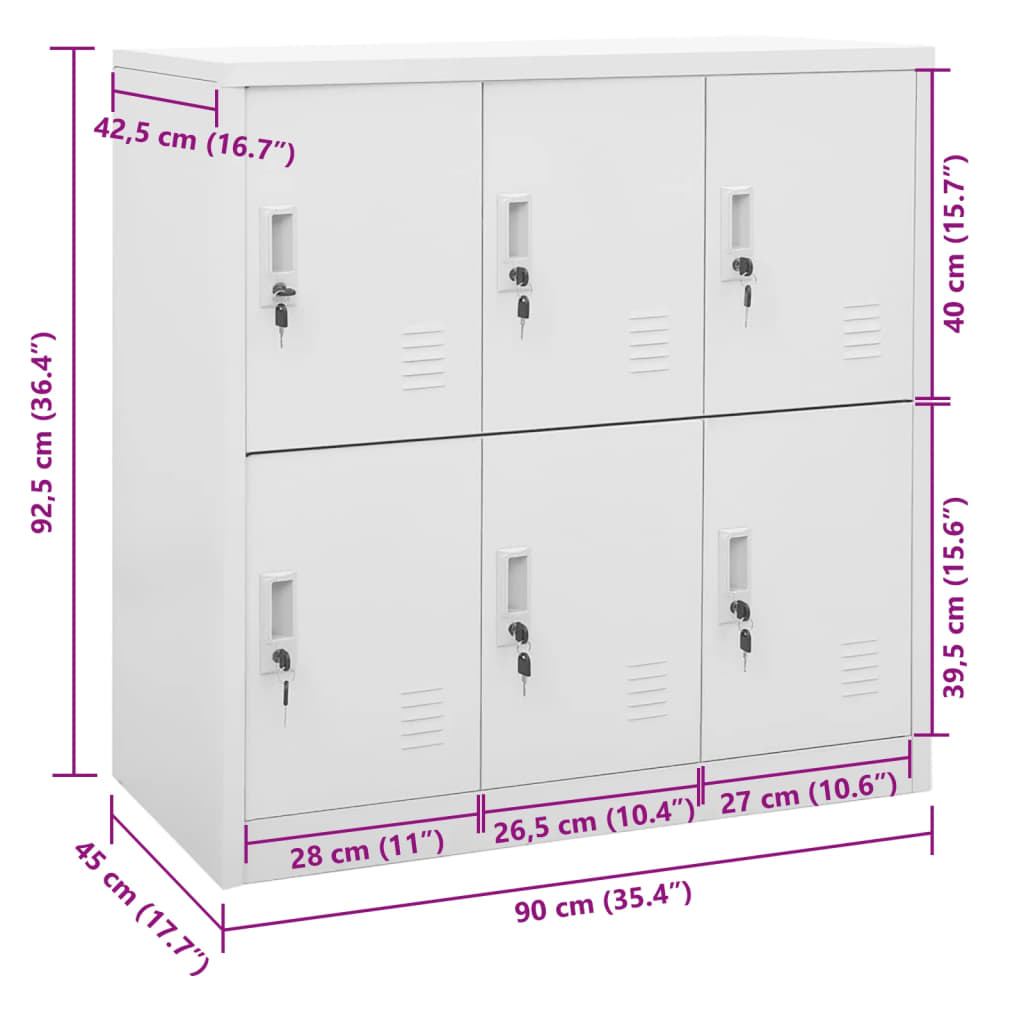 Lockerkast 90X45X92,5 Cm Staal