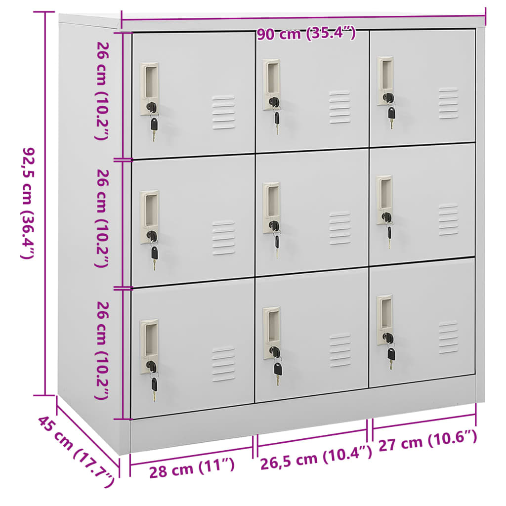 Lockerkast 90X45X92,5 Cm Staal