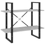 Boekenkast Met 2 Schappen Spaanplaat Betongrijs