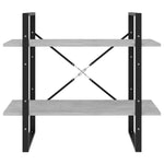 Boekenkast Met 2 Schappen Spaanplaat Betongrijs