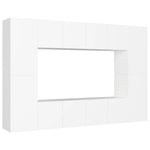 8-Delige Tv-Meubelset Bewerkt Hout