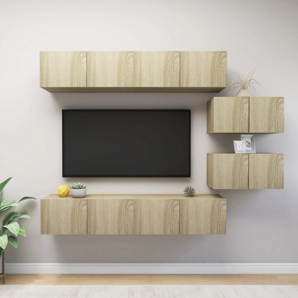 Tv-Meubelen Bewerkt Hout Kleurig