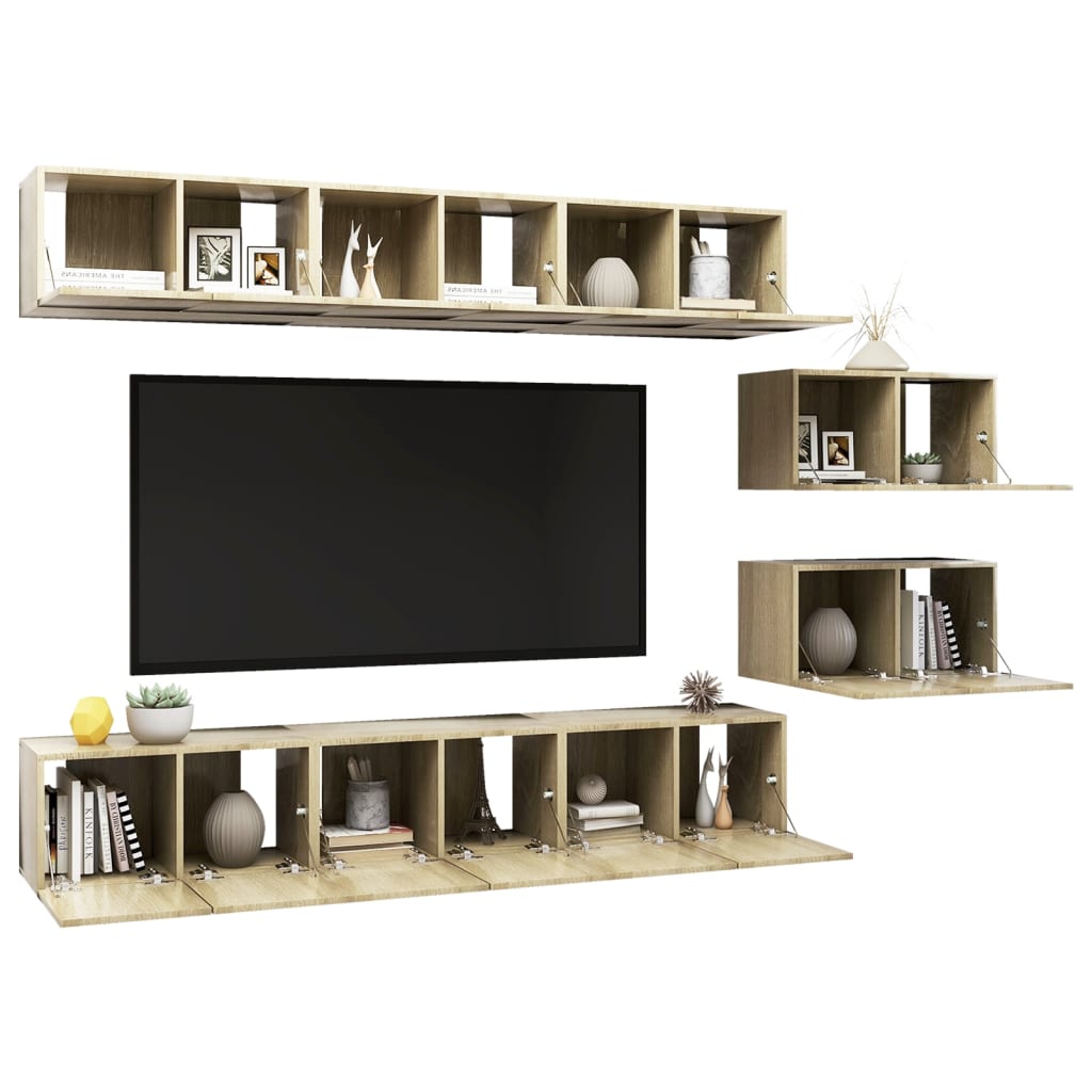 Tv-Meubelen Bewerkt Hout Kleurig