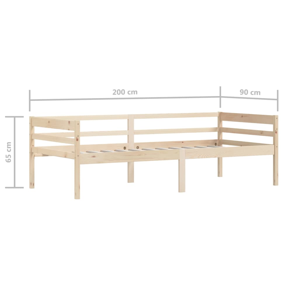 Bedframe Massief Grenenhout 90X200 Cm