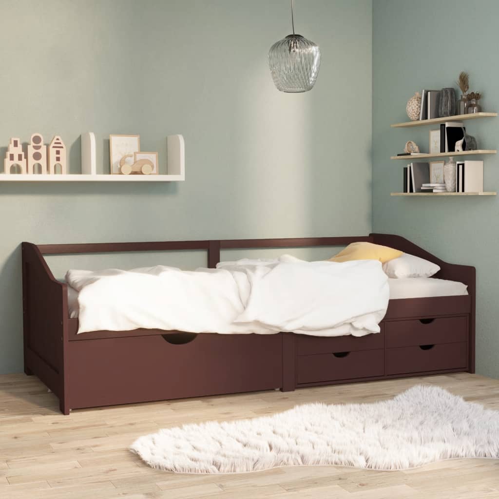 Bedbank 3-Zits Met Lades Massief Grenenhout 90X200 Cm